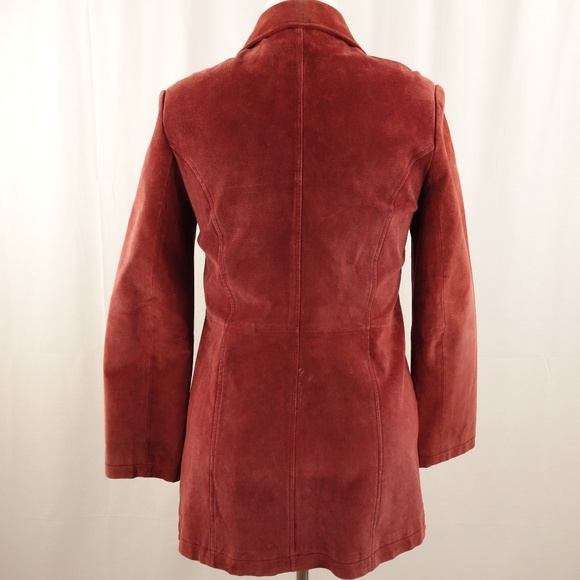 Cherokee Rust Leather Suede Hip Length Jacket Coat - Picture 6 of 8
